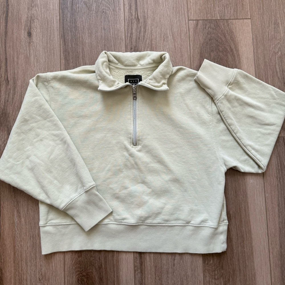 AYR light green/cream colored quarter zip size XS